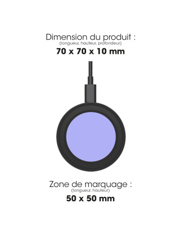 Chargeur sans fil Risai 10 W à induction personnalisé – noir 2