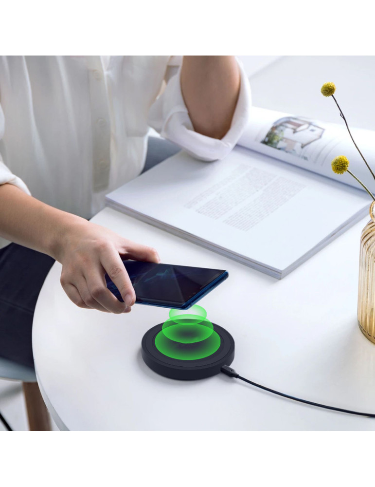 Chargeur sans fil Risai 10 W à induction personnalisé – noir
