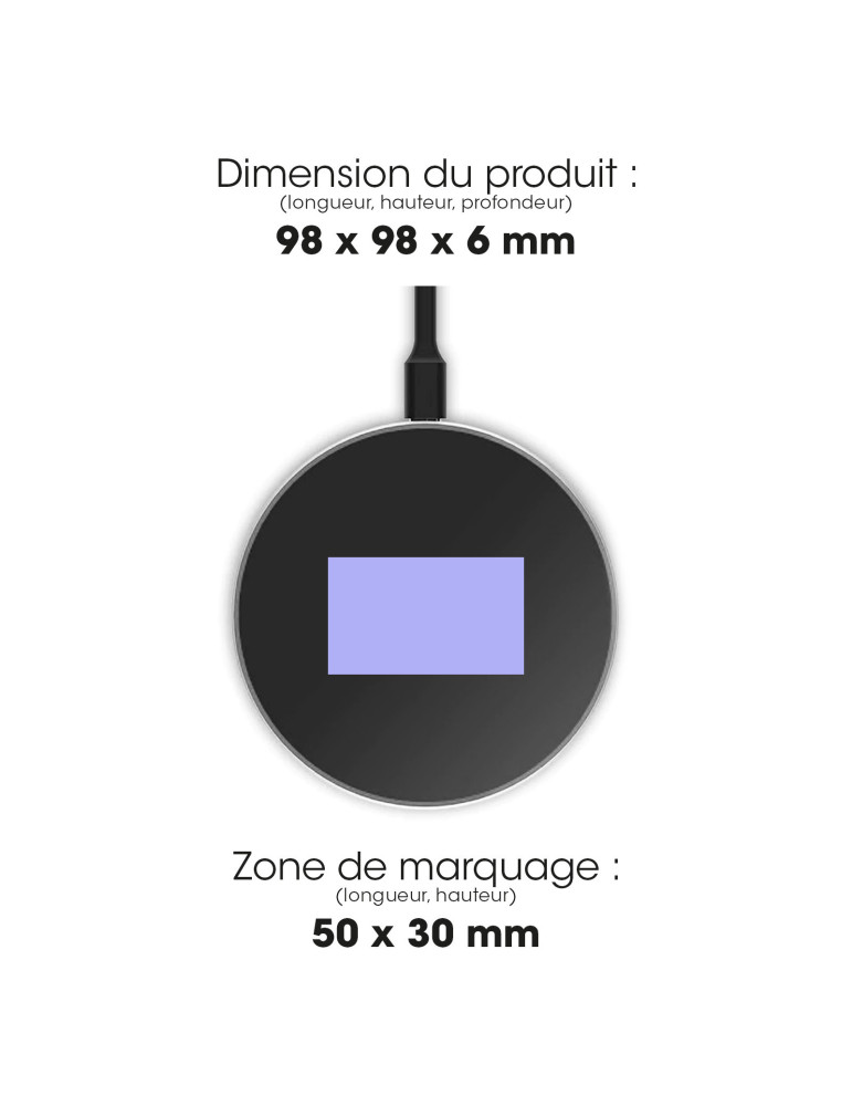 Chargeur sans fil Sekku 15 W à charge rapide – noir