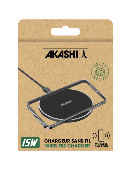 Chargeur sans fil Sekku 15 W à charge rapide – noir