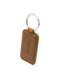 Porte-clés marron foncé en cuir véritable personnalisé