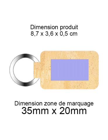 Porte-clé personnalisable en liège naturel 2