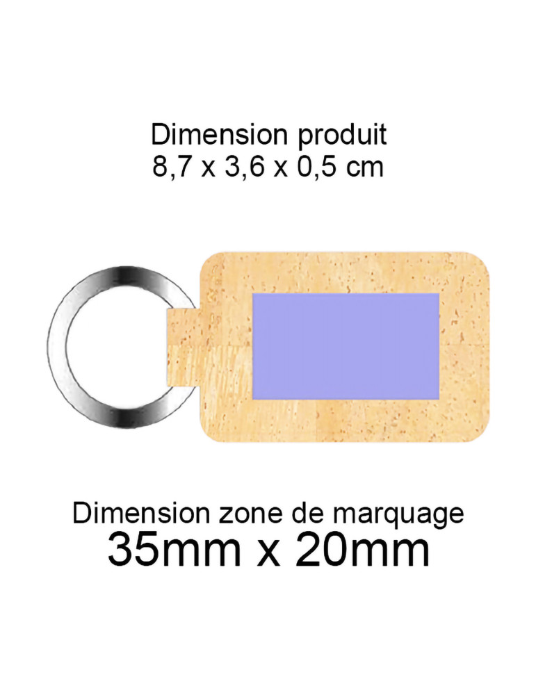 Porte-clé personnalisable en liège naturel