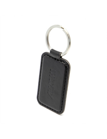 Porte-clé personnalisé en simili-cuir lisse noir