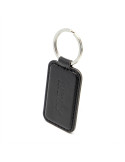 Porte-clé personnalisé en simili-cuir lisse noir