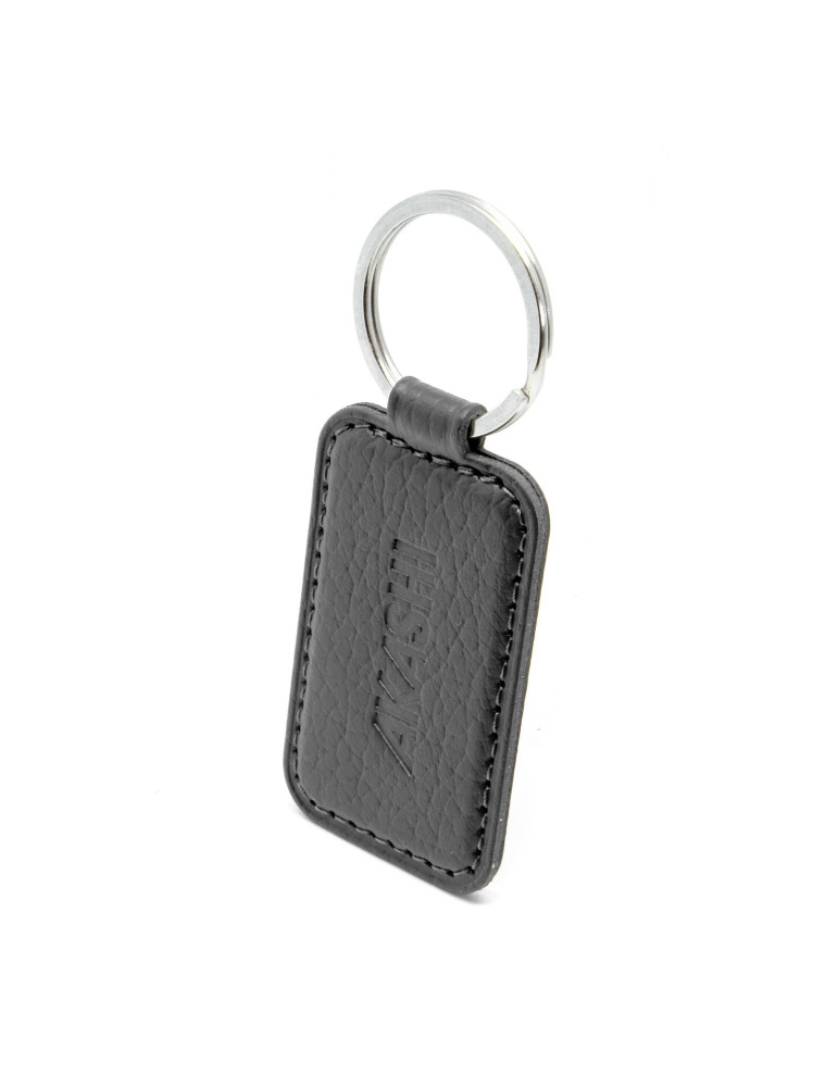 Porte-clé personnalisé en cuir recyclé gris