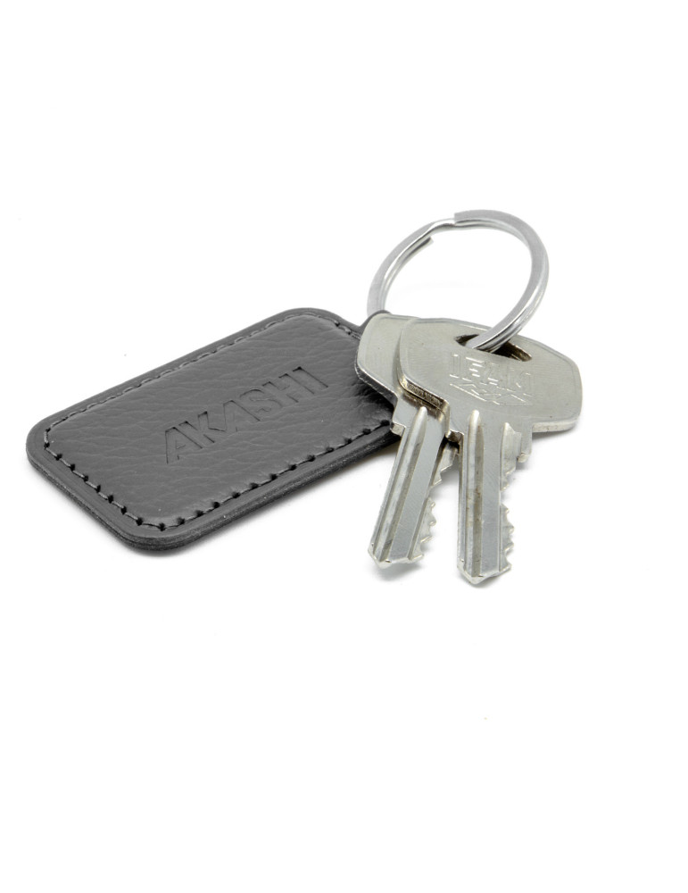 Porte-clé personnalisé en cuir recyclé gris
