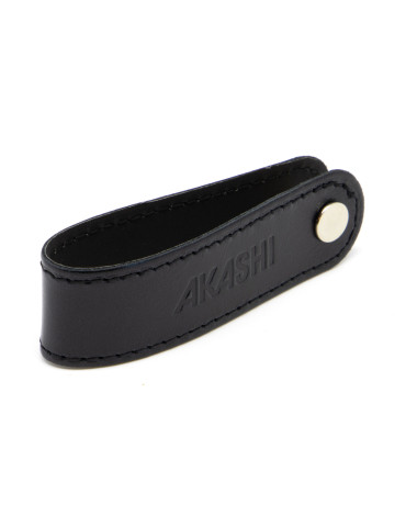 Porte-clé à vis personnalisé en cuir noir