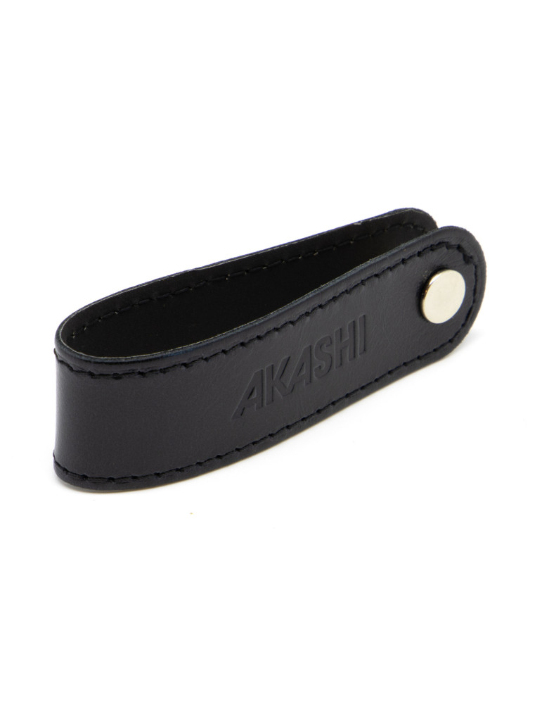 Porte-clé à vis personnalisé en cuir noir