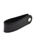 Porte-clé à vis personnalisé en cuir noir