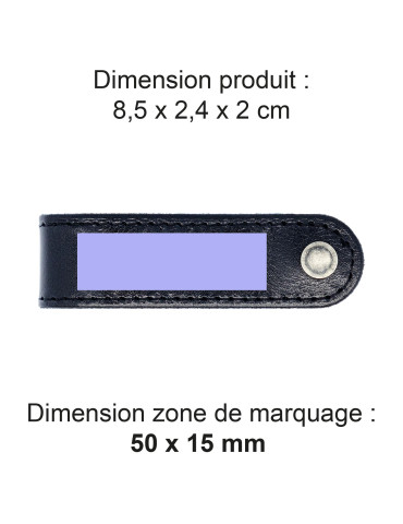 Porte-clé à vis personnalisé en cuir noir 2