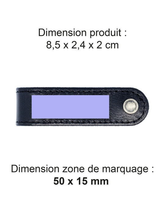 Porte-clé à vis personnalisé en cuir noir