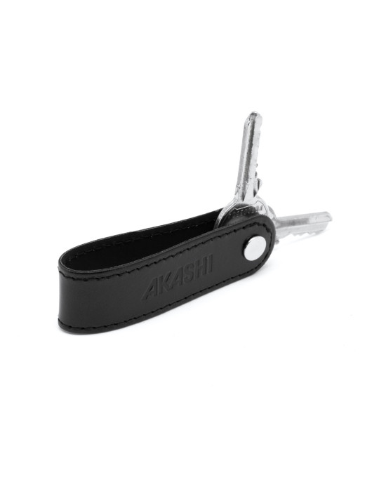 Porte-clé à vis personnalisé en cuir noir