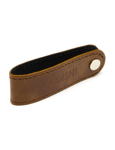 Porte-clés à vis en cuir marron foncé personnalisé