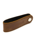 Porte-clés à vis en cuir marron foncé personnalisé