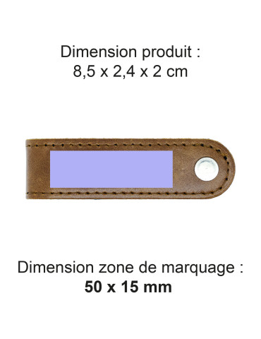 Porte-clés à vis en cuir marron foncé personnalisé 2