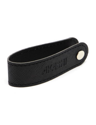 Porte-clés à vis en simili-cuir noir grainé personnalisé