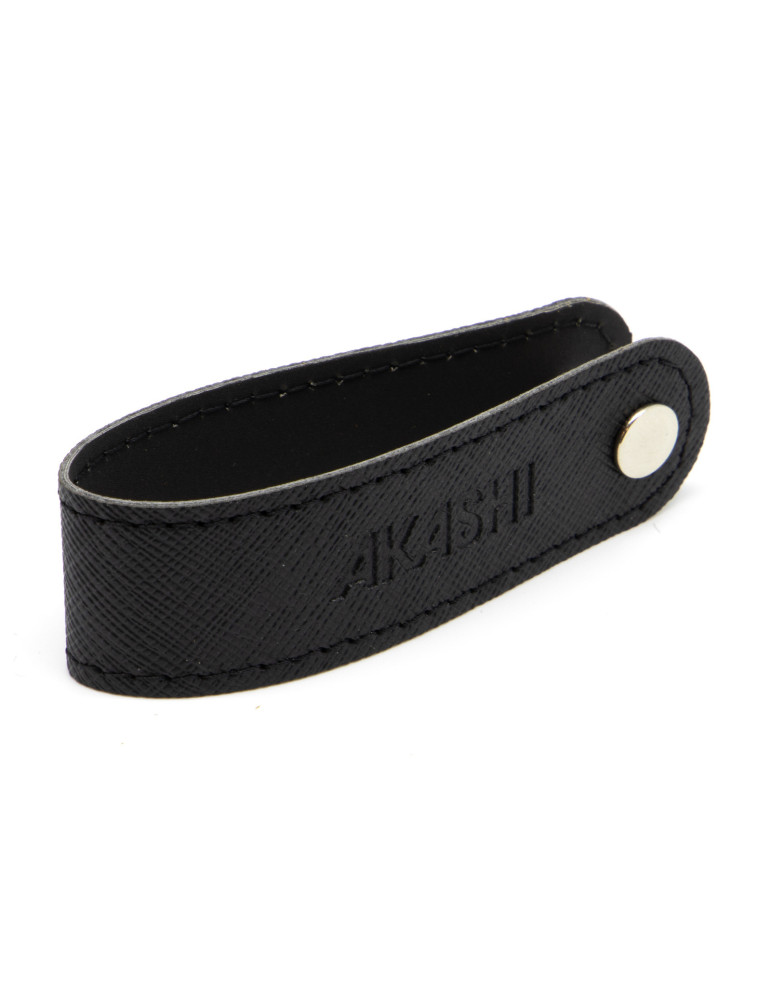 Porte-clés à vis en simili-cuir noir grainé personnalisé