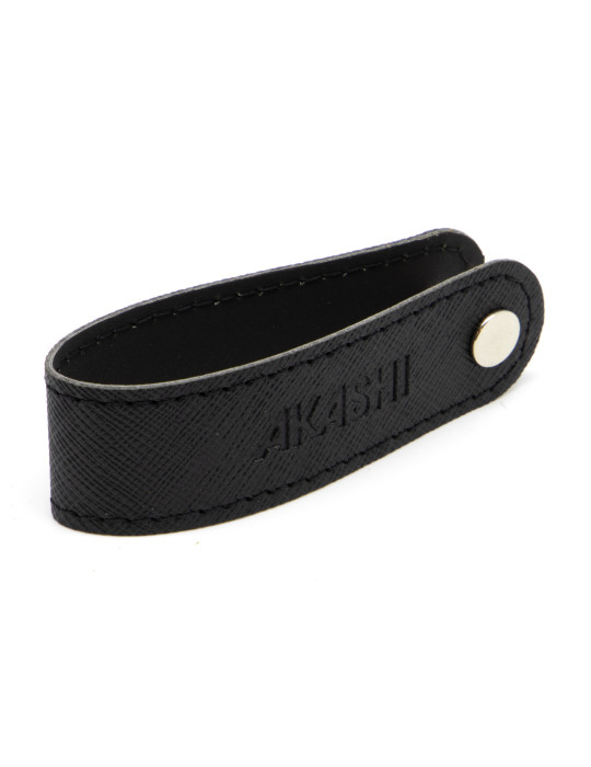 Porte-clés à vis en simili-cuir noir grainé personnalisé