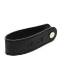 Porte-clés à vis en simili-cuir noir grainé personnalisé