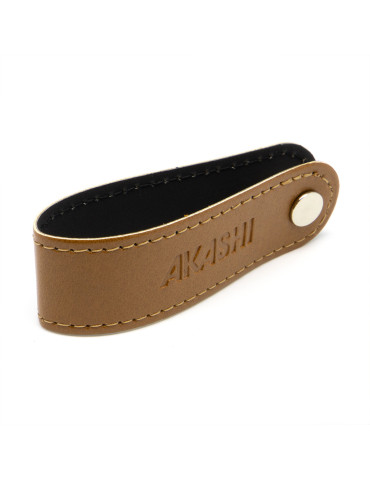 Porte-clés à vis en simili-cuir marron lisse personnalisé