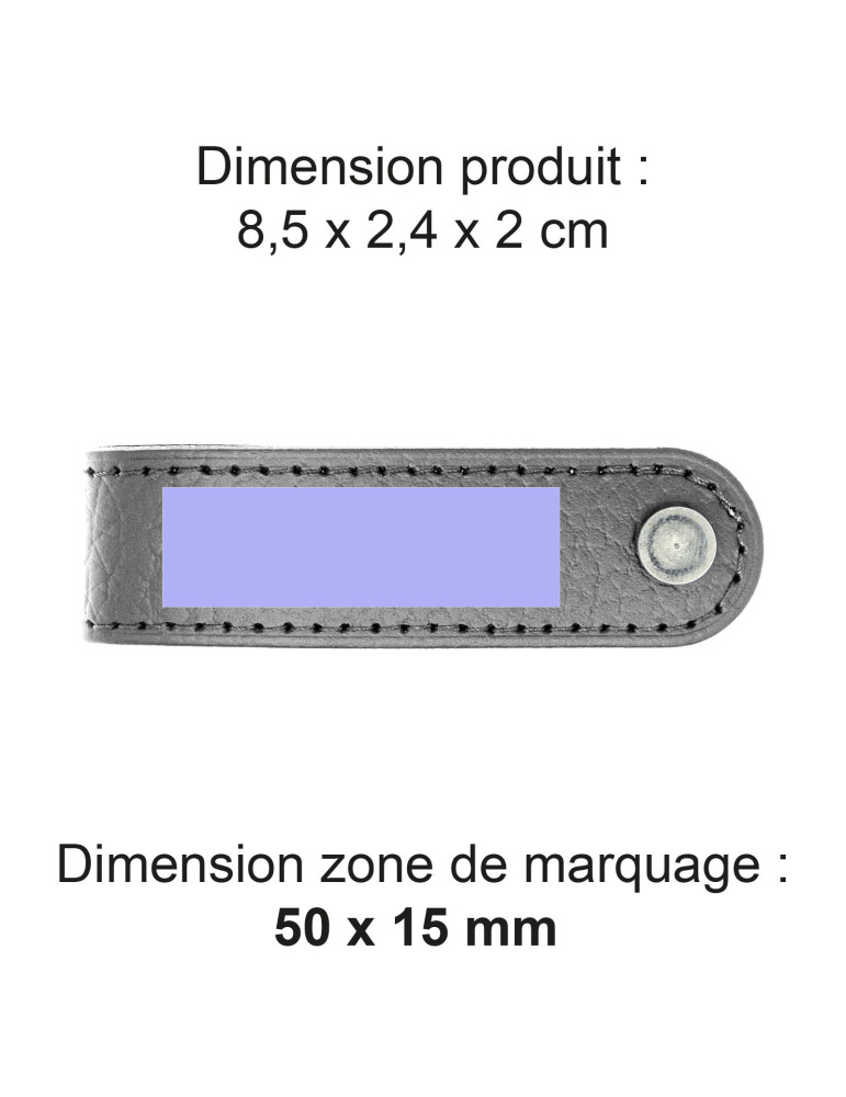 Porte-clés à vis en cuir recyclé gris personnalisé