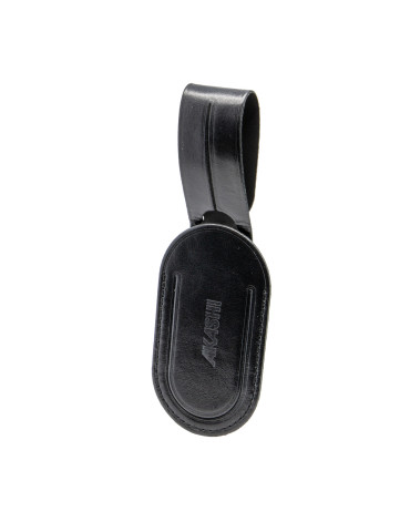 Étiquette bagage en cuir noir à personnaliser