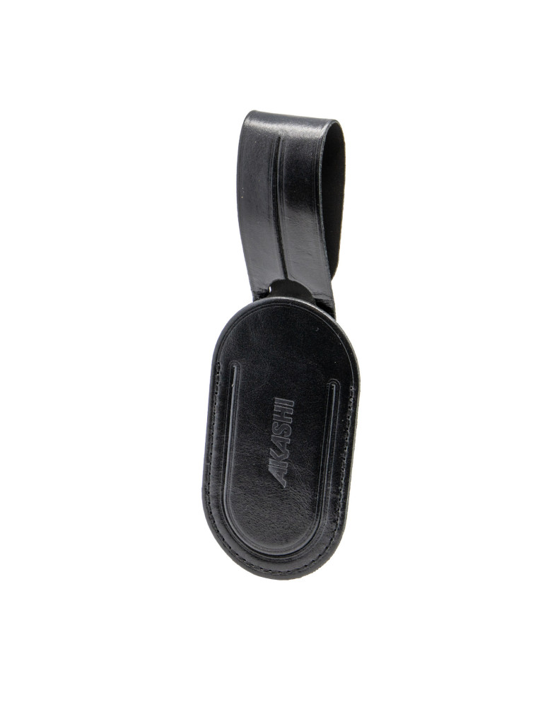Étiquette bagage en cuir noir à personnaliser