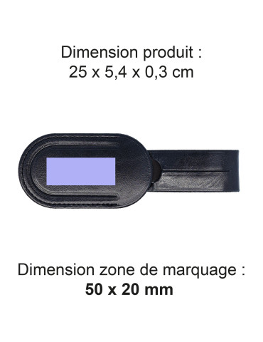 Étiquette bagage en cuir noir à personnaliser 2