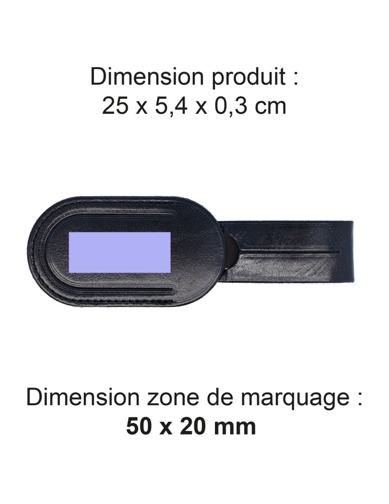 Étiquette bagage en cuir noir à personnaliser