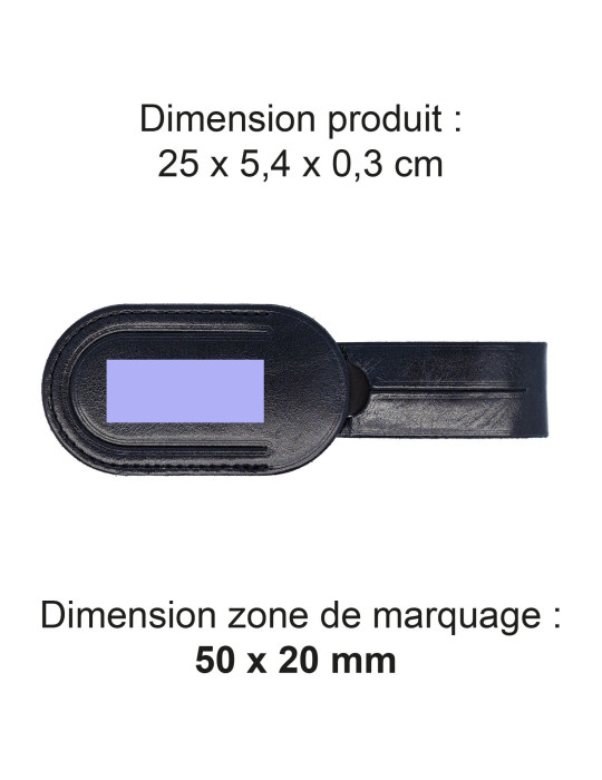 Étiquette bagage en cuir noir à personnaliser