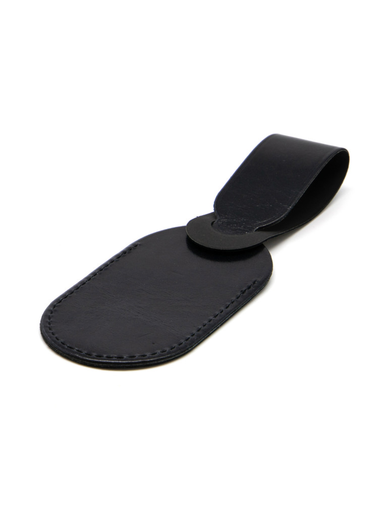 Étiquette bagage en cuir noir à personnaliser