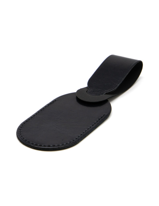 Étiquette bagage en cuir noir à personnaliser
