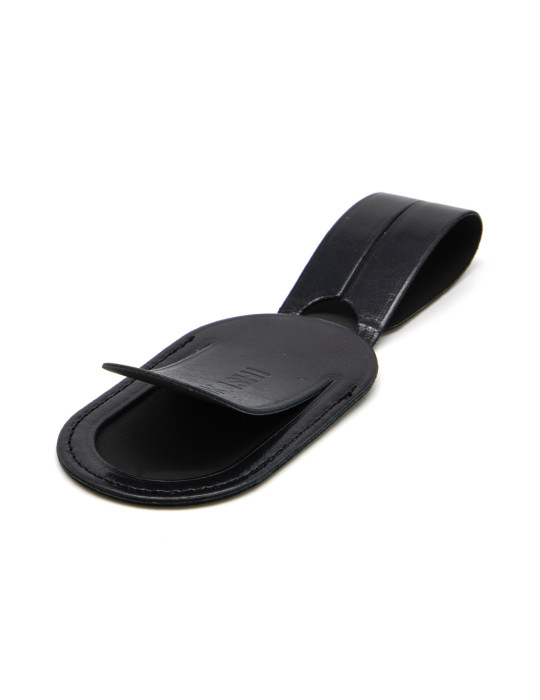 Étiquette bagage en cuir noir à personnaliser