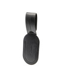 Étiquette bagage simili-cuir noir lisse à personnaliser