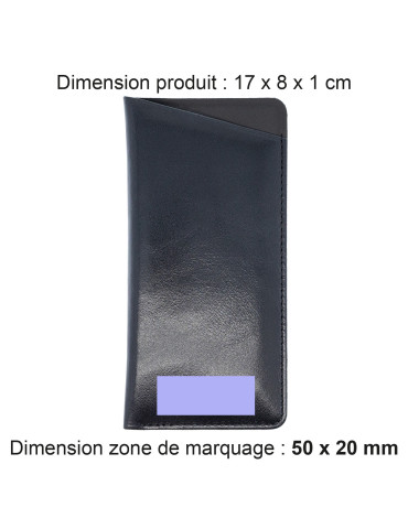 Étui à lunettes noir en cuir véritable personnalisable 2