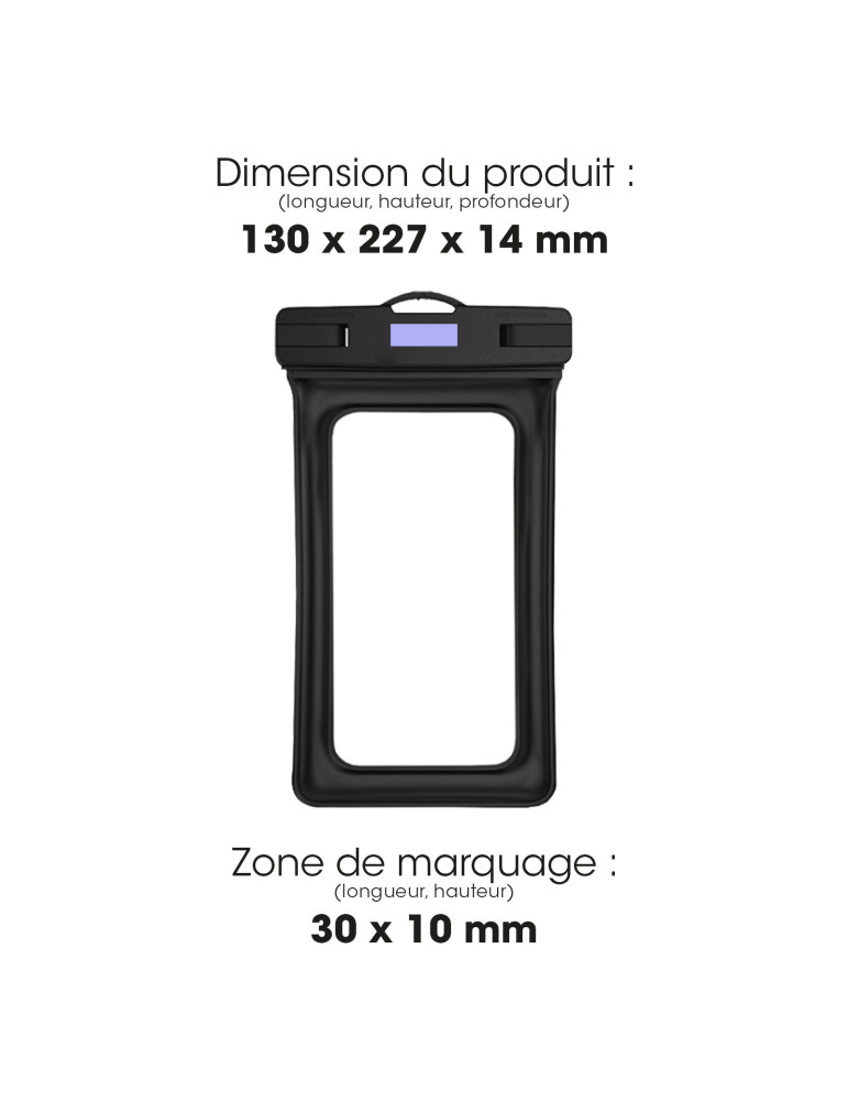 Pochette étanche flottante IPX8 pour smartphone 6,8 pouces