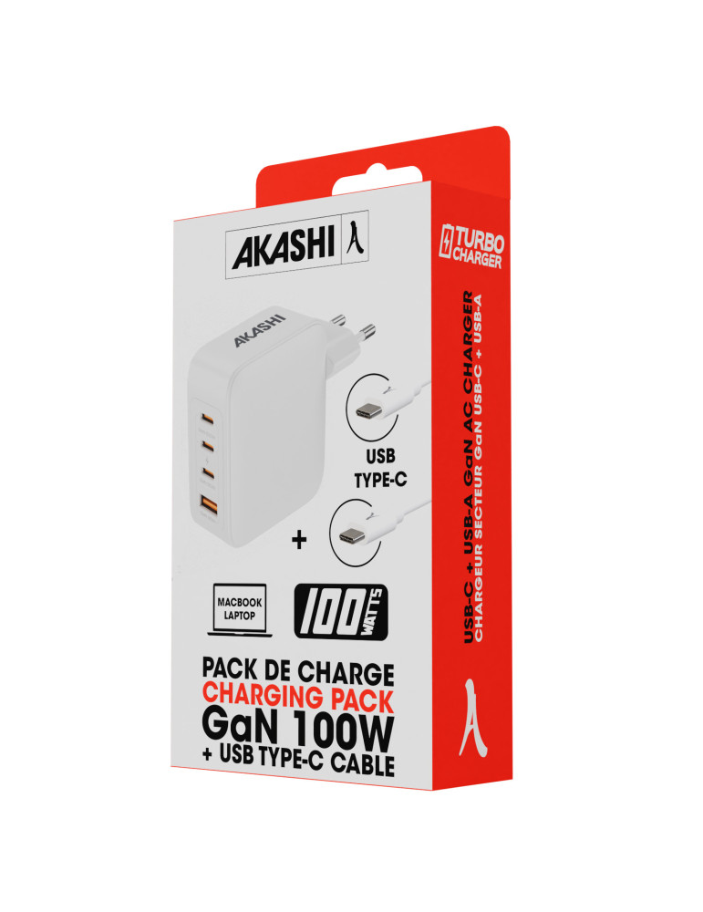 Pack chargeur GaN 100 W et câble USB-C personnalisé
