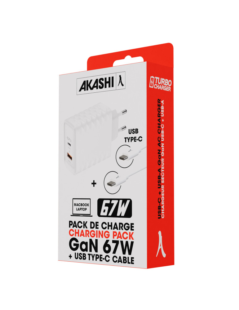 Pack chargeur GaN 67 W et câble USB-C personnalisable