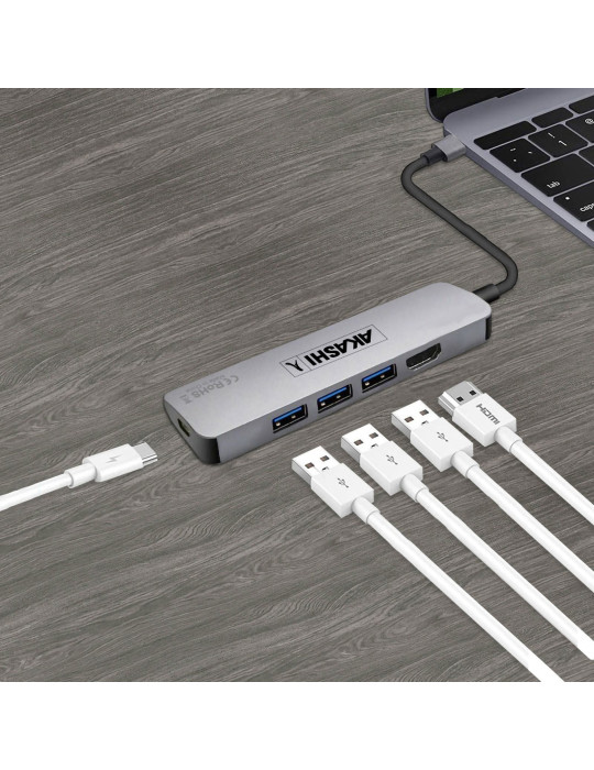 Hub USB-C 5-en-1 Noshuku HDMI 4K et Power Delivery