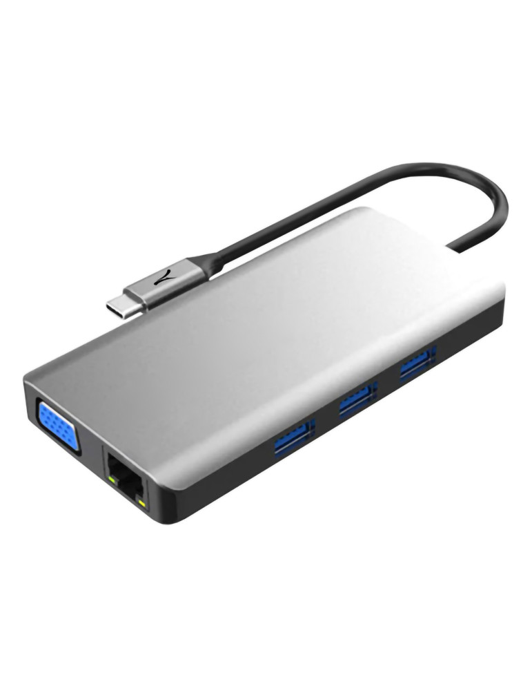 Hub USB-C 9 en 1 HDMI 4K, VGA et RJ45 personnalisé