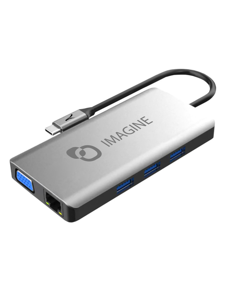Hub USB-C 9 en 1 HDMI 4K, VGA et RJ45 personnalisé