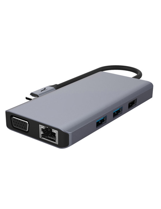 Hub USB-C 9 en 1 HDMI 4K, VGA et RJ45 personnalisé