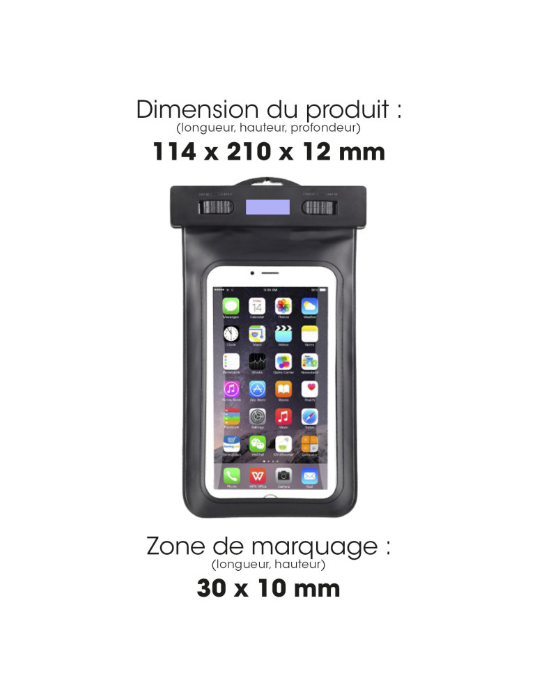 Étui étanche smartphone IPX8 jusqu’à 6,5 pouces