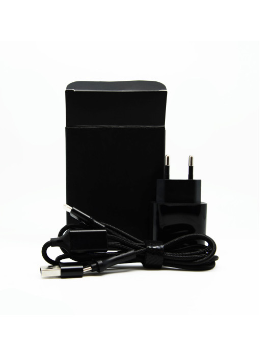 Kit noir chargeur USB-C 15 W et câble 4 en 1
