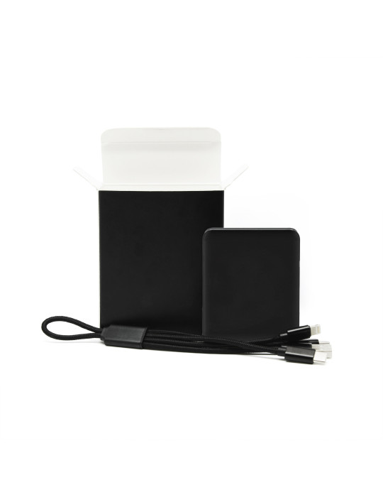 Kit batterie de secours et câble Okan personnalisé – noir