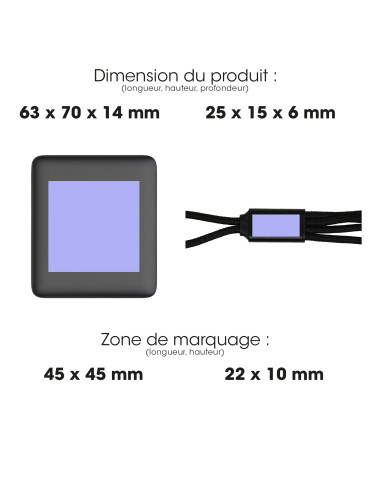 Kit batterie de secours et câble Okan personnalisé – noir 2