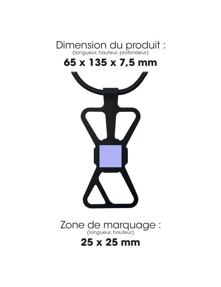 KUMO - LANIERE TOUR DE COU SMARTPHONE UNIVERSELLE NOIR