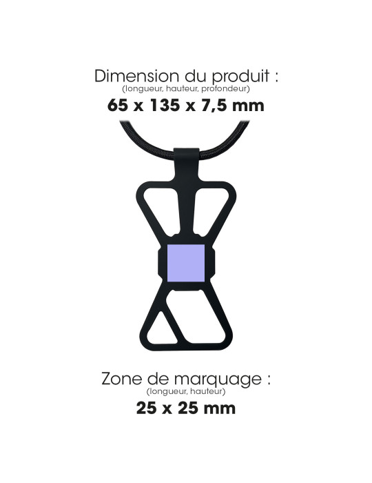 KUMO - LANIERE TOUR DE COU SMARTPHONE UNIVERSELLE NOIR
