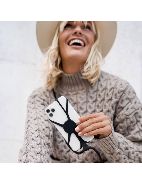 KUMO - LANIERE TOUR DE COU SMARTPHONE UNIVERSELLE NOIR